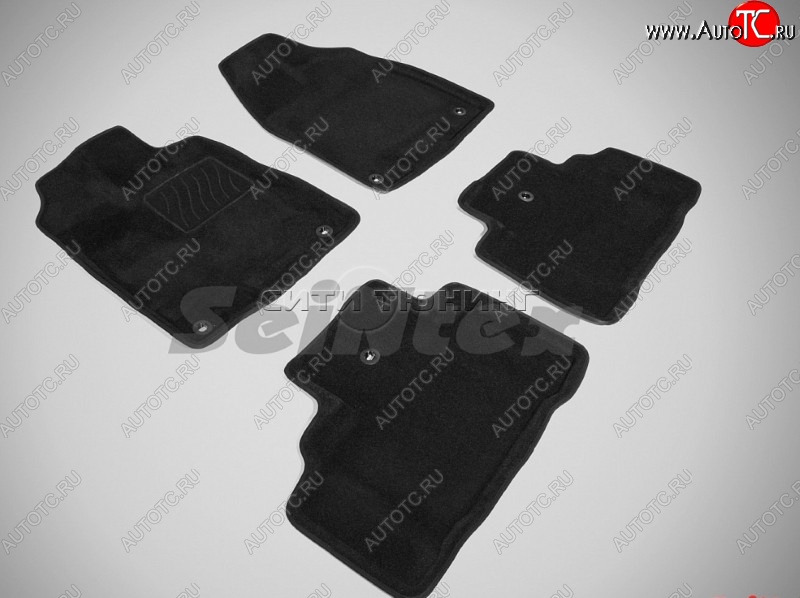 4 349 р. Коврики в салон текстильные Seintex (3D, чёрные) Acura MDX YD3 дорестайлинг (2013-2016)  с доставкой в г. Чебоксары