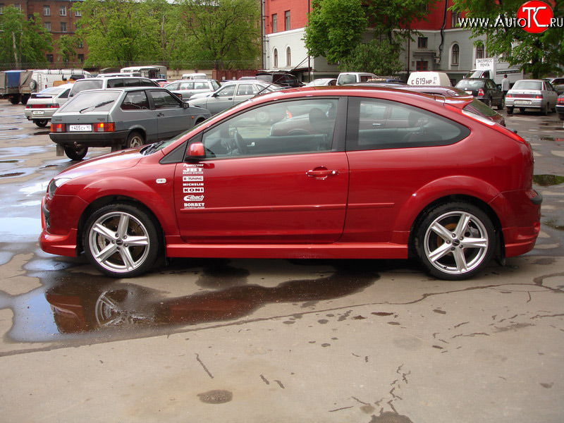 2 679 р. Пороги накладки Снайпер  Ford Focus  2 (2004-2011)  седан дорестайлинг, универсал дорестайлинг, хэтчбэк 3 дв. дорестайлинг, хэтчбэк 5 дв. дорестайлинг, седан рестайлинг, универсал рестайлинг, хэтчбэк 3 дв. рестайлинг, хэтчбэк 5 дв. рестайлинг (Неокрашенные)  с доставкой в г. Чебоксары