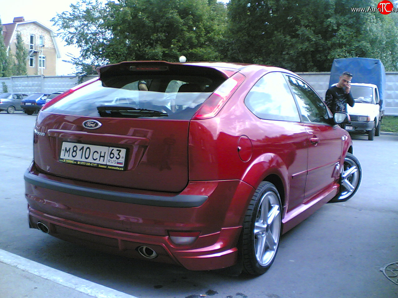 8 499 р. Накладка Снайпер на задний бампер  Ford Focus  2 (2004-2008) хэтчбэк 3 дв. дорестайлинг, хэтчбэк 5 дв. дорестайлинг (Неокрашенная)  с доставкой в г. Чебоксары