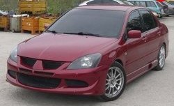 16 099 р. Передний бампер Evo Mitsubishi Lancer 9 CS седан 1-ый рестайлинг (2003-2005) (Без сетки, Неокрашенный)  с доставкой в г. Чебоксары. Увеличить фотографию 2