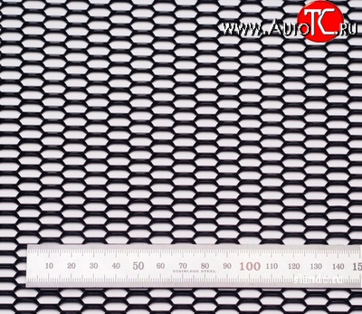 599 р. Алюминиевая чёрная сетка Шестигранник Fiat Doblo 263 рестайлинг (2015-2022) (100х25 см)  с доставкой в г. Чебоксары
