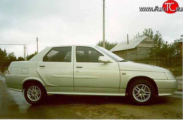 589 р. Пороги накладки Кураж 2 Лада 2110 седан (1995-2007) (Неокрашенные)  с доставкой в г. Чебоксары