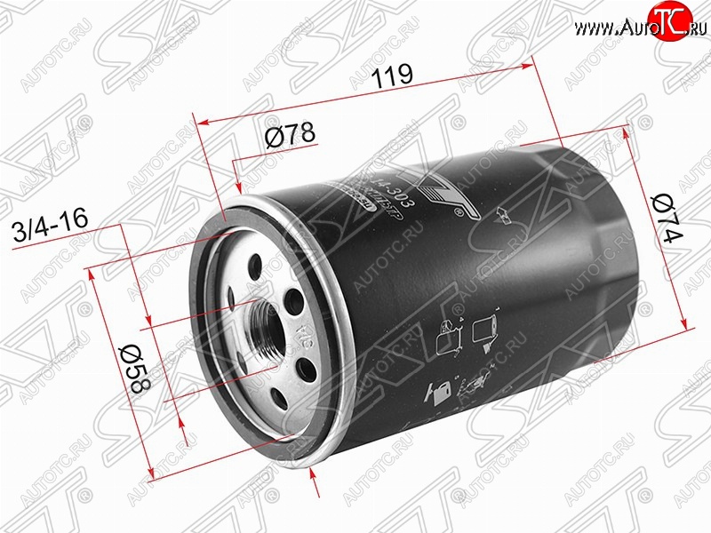 204 р. Фильтр масляный SAT (1.8/2.0) Ford Focus 1 универсал дорестайлинг (1998-2002)  с доставкой в г. Чебоксары
