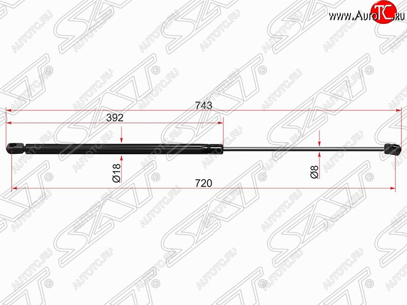689 р. Упор капота SAT (газовый) Audi A6 C6 дорестайлинг, универсал (2004-2008)  с доставкой в г. Чебоксары