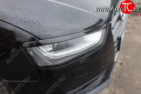 1 179 р. Реснички на фары KURAJ Audi A4 B8 дорестайлинг, седан (2007-2011) (Неокрашенные)  с доставкой в г. Чебоксары