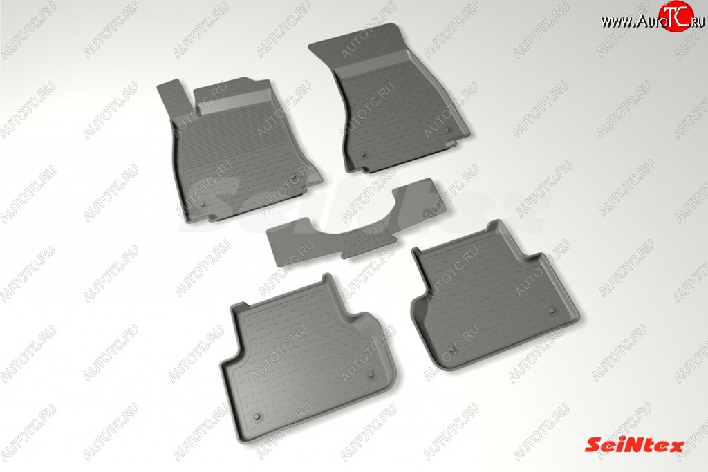 3 099 р. Износостойкие резиновые коврики в салон с высоким бортом Seintex Audi A4 B9 дорестайлинг,седан (2016-2020)  с доставкой в г. Чебоксары