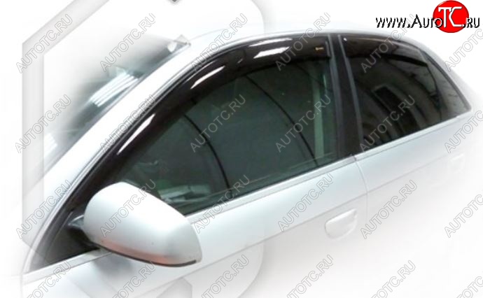 2 159 р. Дефлектор капота CA-Plastiс Audi A4 B7 седан (2004-2008) (Classic полупрозрачный, Без хром.молдинга)  с доставкой в г. Чебоксары