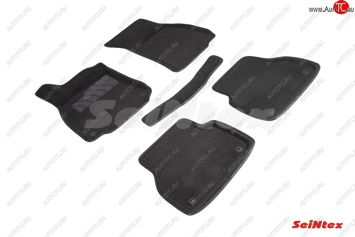 5 699 р. Комплект 3D ковриков в салон (ворсовые / чёрные) Seintex Audi A6 (C8) универсал дорестайлинг (2018-2023)  с доставкой в г. Чебоксары