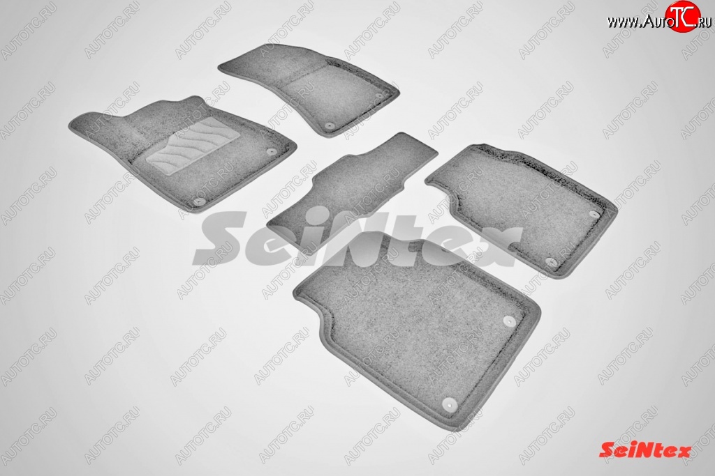 7 649 р. Износостойкие коврики в салон SeiNtex Premium 3D (ворсовые, серые) Audi A8 D4 дорестайлинг, седан (2009-2013)  с доставкой в г. Чебоксары