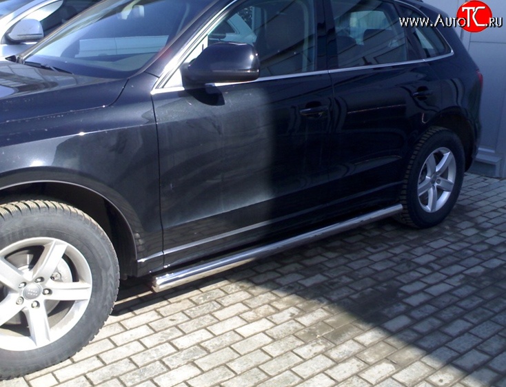 11 899 р. Защита порогов d76 мм Металл Дизайн Audi Q5 8R рестайлинг (2012-2017) (полированная нержавейка)  с доставкой в г. Чебоксары
