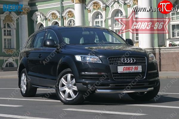 20 879 р. Защита переднего бампера Souz-96 (d 76) Audi Q7 4L дорестайлинг (2005-2009)  с доставкой в г. Чебоксары