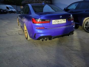 12 499 р. Диффузор заднего бампера М-Perfomance 340 Inmax  BMW 3 серия  G20 (2018-2022) седан (цвет: черный глянец)  с доставкой в г. Чебоксары. Увеличить фотографию 2
