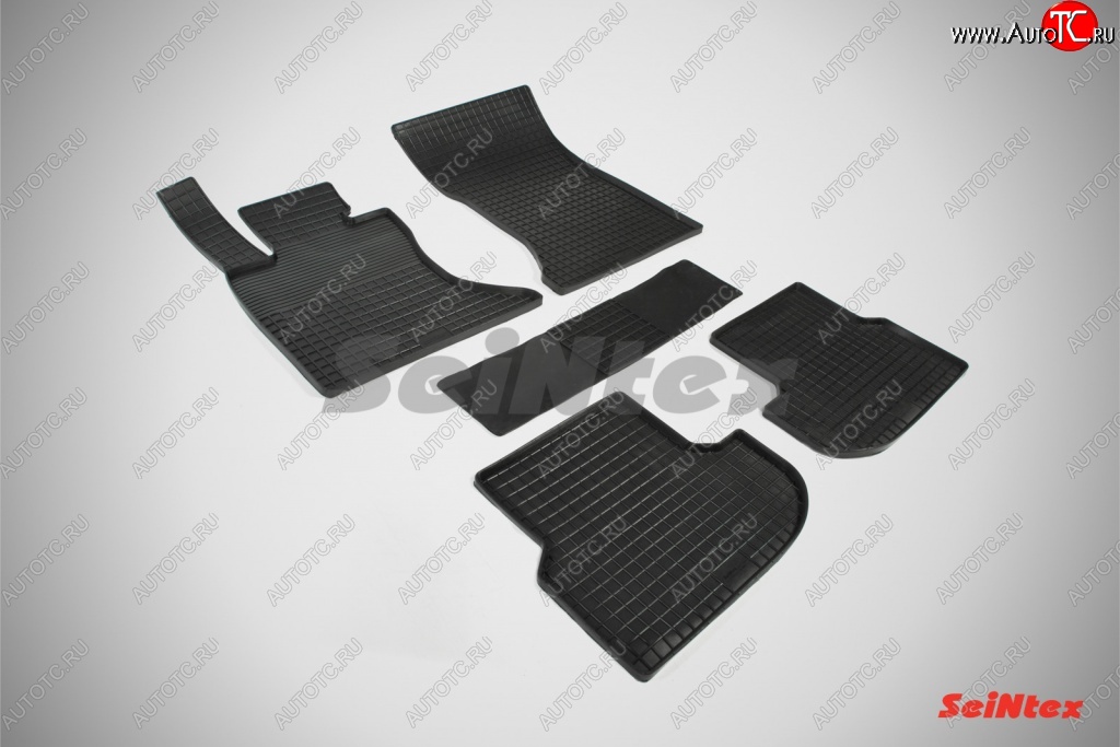 4 299 р. Износостойкие коврики в салон с рисунком Сетка 4WD SeiNtex Premium 4 шт. (резина) BMW 5 серия F11 дорестайлинг, универсал (2009-2013)  с доставкой в г. Чебоксары