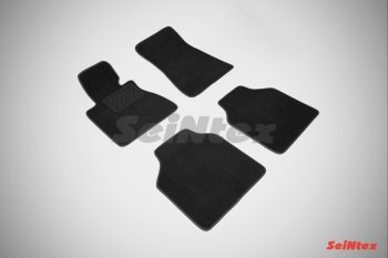 Комплект ворсовых ковриков в салон LUX L Seintex BMW 7 серия E65,E66, E67, E68 дорестайлинг, седан (2001-2005) (Черный)