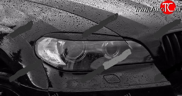 1 829 р. Реснички на фары Drive v2 BMW X5 E70 рестайлинг (2010-2013) (Неокрашенные)  с доставкой в г. Чебоксары