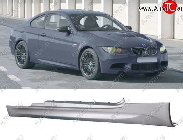15 349 р. Пороги накладки E92 (Coupe) M3 Style BMW 3 серия E92 купе дорестайлинг (2005-2010) (Неокрашенные)  с доставкой в г. Чебоксары