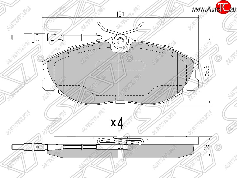 1 339 р. Колодки тормозные SAT (передние) Peugeot 406 8B седан рестайлинг (1999-2004)  с доставкой в г. Чебоксары
