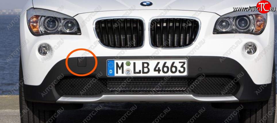539 р. Заглушка в передний бампер SAT (под крюк, дорестайлинг)  BMW X1  E84 (2009-2015) (Неокрашенная)  с доставкой в г. Чебоксары