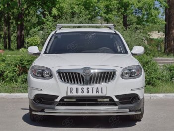16 549 р. Защита переднего бампера (2 трубыØ42 мм, нержавейка) SLITKOFF  Brilliance V5 (2012-2018)  с доставкой в г. Чебоксары. Увеличить фотографию 2
