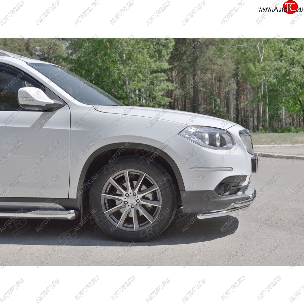 16 549 р. Защита переднего бампера (2 трубыØ42 мм, нержавейка) SLITKOFF  Brilliance V5 (2012-2018)  с доставкой в г. Чебоксары