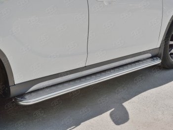 22 999 р. Порожки для ног (Ø42 мм) SLITKOFF  Brilliance V5 (2012-2018) (лист - алюминий, профиль - сталь)  с доставкой в г. Чебоксары. Увеличить фотографию 3