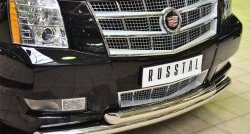 24 499 р. Защита переднего бампера (2 трубыØ76 мм, нержавейка) SLITKOFF Cadillac Escalade GMT926 джип 5 дв. короткая база (2006-2014)  с доставкой в г. Чебоксары. Увеличить фотографию 2