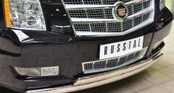 19 999 р. Защита переднего бампера (2 трубыØ75х42 мм, нержавейка) Russtal Cadillac Escalade GMT926 джип 5 дв. короткая база (2006-2014)  с доставкой в г. Чебоксары. Увеличить фотографию 2