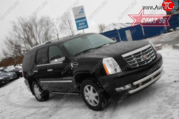 19 439 р. Защита переднего бампера двойная Souz-96 (d460/60) Cadillac Escalade GMT926 джип 5 дв. короткая база (2006-2014)  с доставкой в г. Чебоксары