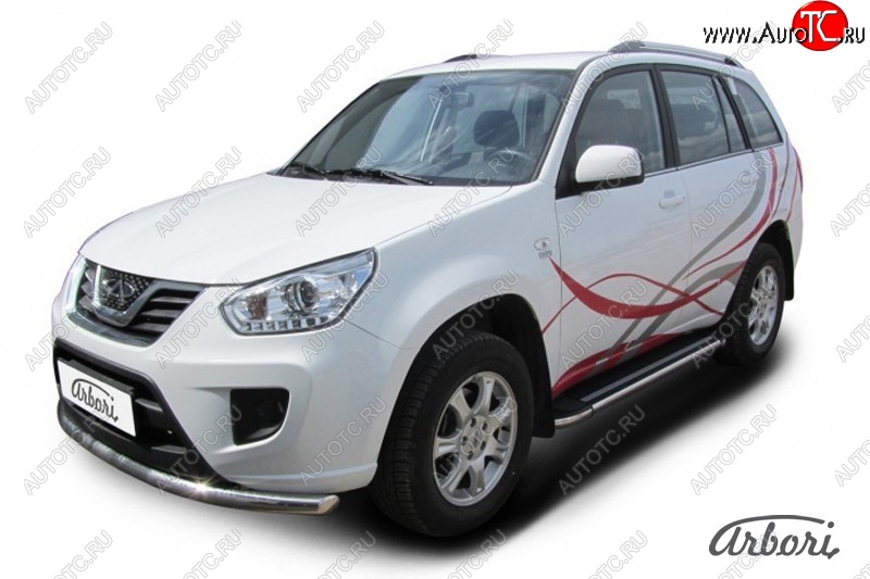 12 149 р. Порожки для ног Arbori Luxe Black  Chery Tiggo T11 (2013-2016) рестайлинг  с доставкой в г. Чебоксары