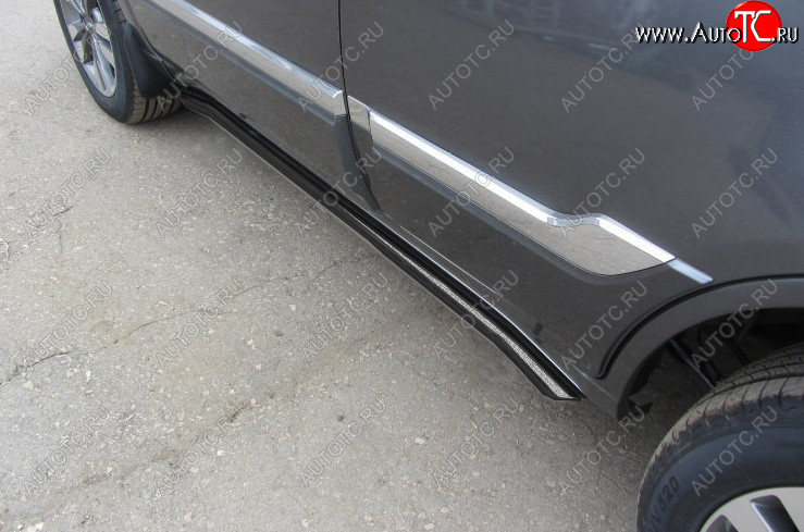 11 699 р. Защита порогов Slitkoff (Ø 57 мм, с гибами)  Chery Tiggo 3 (2014-2020) (Цвет: черный)  с доставкой в г. Чебоксары