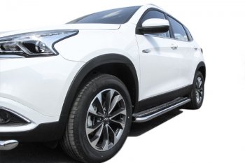 17 899 р. Защита порогов Slitkoff (Ø 57 мм, с листом)  Chery Tiggo 7 (2016-2020)  с доставкой в г. Чебоксары. Увеличить фотографию 3