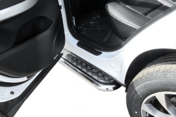 17 899 р. Защита порогов Slitkoff (Ø 57 мм, с листом)  Chery Tiggo 7 (2016-2020)  с доставкой в г. Чебоксары. Увеличить фотографию 2