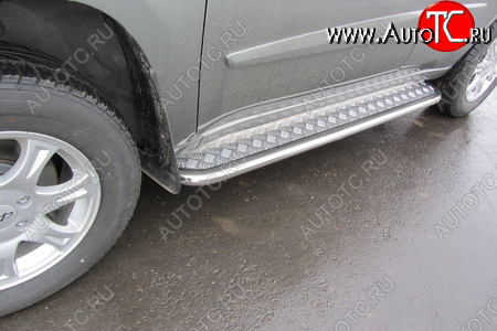 15 349 р. Защита порогов Slitkoff (Ø 42, с листом усиленная)  Chery Tiggo T11 (2013-2016) рестайлинг  с доставкой в г. Чебоксары