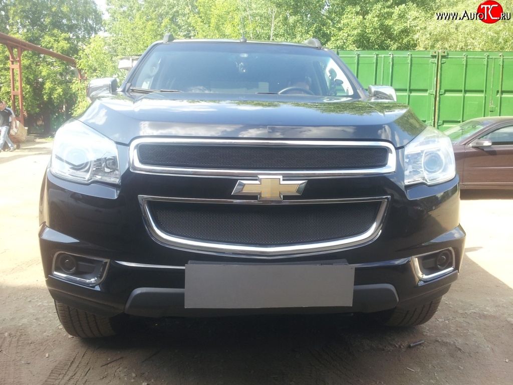 1 469 р. Нижняя сетка на бампер Russtal (черная) Chevrolet Trailblazer GM800 дорестайлинг (2012-2016)  с доставкой в г. Чебоксары