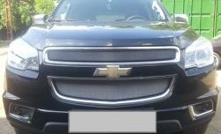 1 539 р. Нижняя сетка на бампер Russtal (хром) Chevrolet Trailblazer GM800 дорестайлинг (2012-2016)  с доставкой в г. Чебоксары. Увеличить фотографию 3