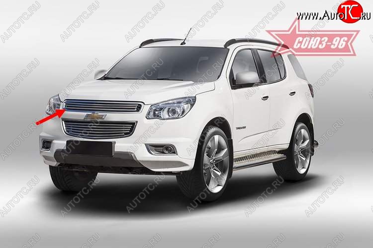 8 684 р. Декоративный элемент решетки радиатора Souz-96 (d16) Chevrolet Trailblazer GM800 дорестайлинг (2012-2016)  с доставкой в г. Чебоксары