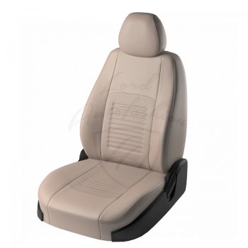 Чехлы для сидений Lord Autofashion Турин (экокожа) Chevrolet Aveo T300 хэтчбек (2011-2015) (Бежевый, вставка Бежевая)