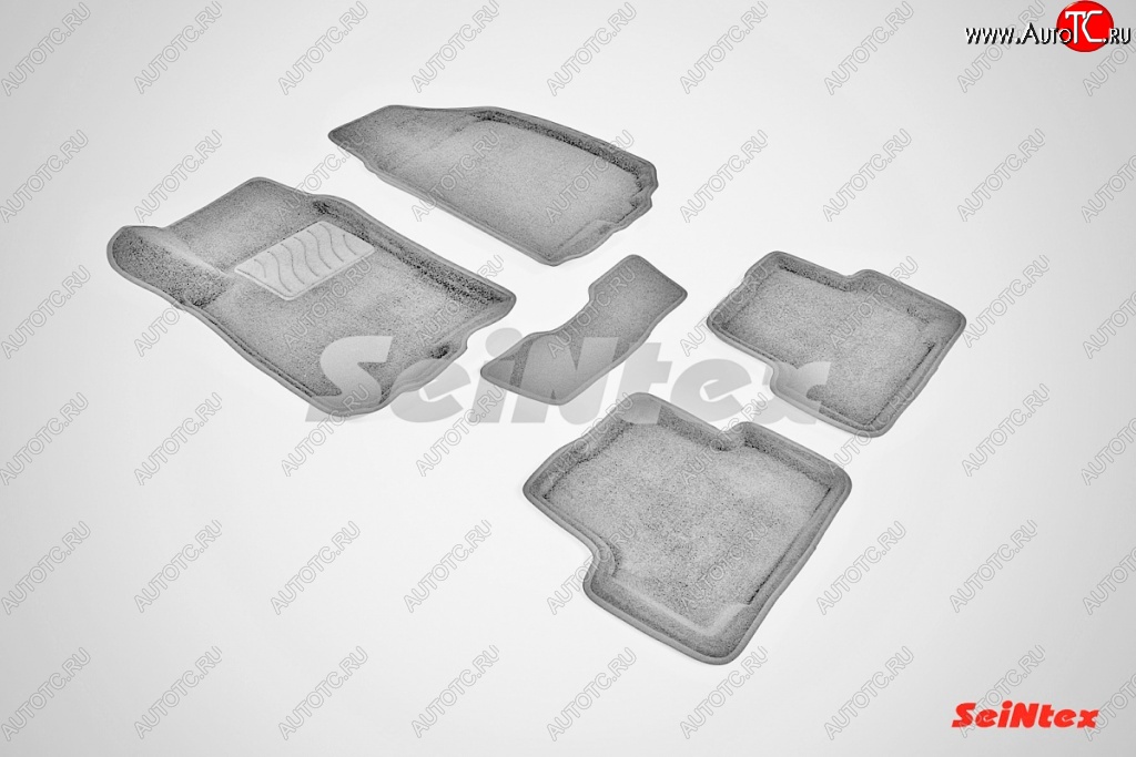 6 449 р. Износостойкие коврики в салон SeiNtex Premium 3D 4 шт. (ворсовые, черные) Chevrolet Aveo T300 седан (2011-2015)  с доставкой в г. Чебоксары