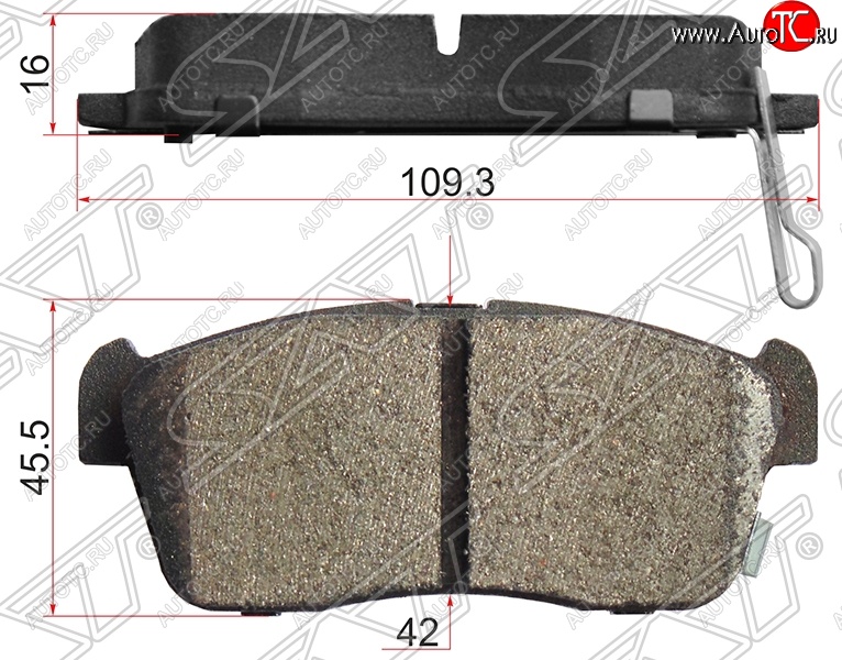 1 099 р. Колодки тормозные SAT (передние) Chevrolet Malibu 8 (2013-2015)  с доставкой в г. Чебоксары