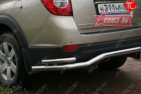 12 419 р. Двойная защита заднего бампера Souz-96 (d60/42)  Chevrolet Captiva (2006-2011)  дорестайлинг  с доставкой в г. Чебоксары