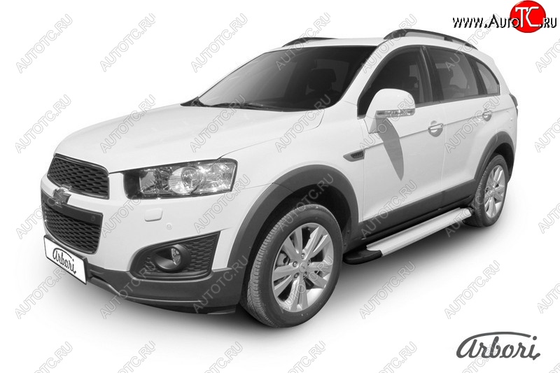 10 979 р. Порожки для ног Arbori Optima Silver  Chevrolet Captiva (2013-2016) 2-ой рестайлинг  с доставкой в г. Чебоксары