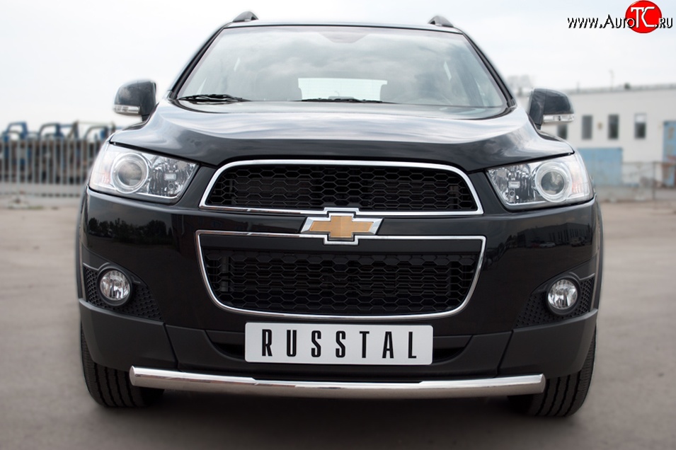 15 349 р. Одинарная защита переднего бампера диаметром 63 мм SLITKOFF  Chevrolet Captiva (2011-2013) 1-ый рестайлинг  с доставкой в г. Чебоксары
