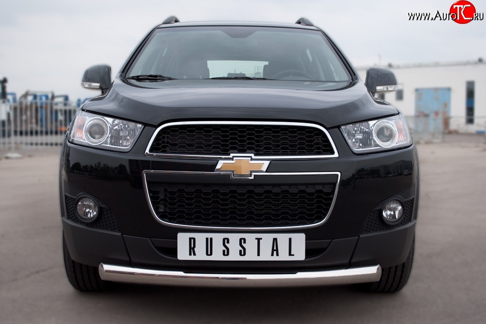 15 549 р. Одинарная защита переднего бампера диаметром 76 мм SLITKOFF  Chevrolet Captiva (2011-2013) 1-ый рестайлинг  с доставкой в г. Чебоксары