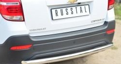 15 349 р. Одинарная защита заднего бампера из трубы диаметром 63 мм (рестайлинг) SLITKOFF  Chevrolet Captiva (2013-2016) 2-ой рестайлинг  с доставкой в г. Чебоксары. Увеличить фотографию 2