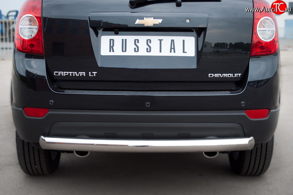15 549 р. Одинарная защита заднего бампера из трубы диаметром 76 мм SLITKOFF  Chevrolet Captiva (2011-2013) 1-ый рестайлинг  с доставкой в г. Чебоксары