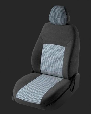 Чехлы для сидений Lord Autofashion Дублин (жаккард, спинка 60/40, 2 Г-образных подголовника) Ravon R4 (2016-2020) (Серый, вставка Стежок Серый)