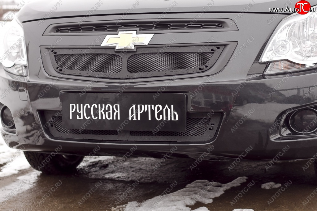 4 159 р. Защитная сетка радиатора и решетки переднего бампера РА  Chevrolet Cobalt (2011-2016) седан дорестайлинг  с доставкой в г. Чебоксары