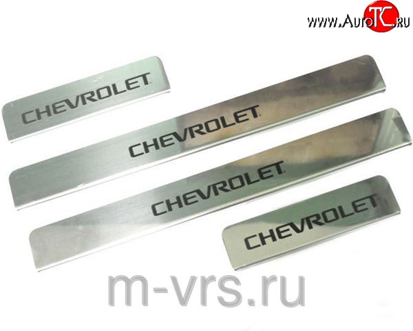 649 р. Накладки на порожки автомобиля M-VRS (нанесение надписи методом окраски) Chevrolet Cruze J300 седан дорестайлинг (2009-2012)  с доставкой в г. Чебоксары