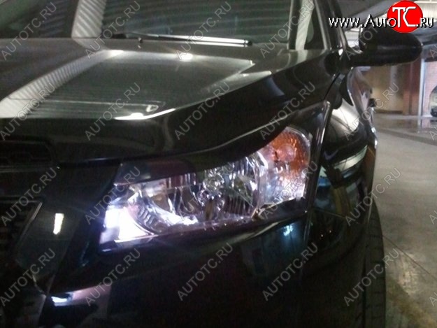 999 р. Реснички на фары CT Chevrolet Cruze J305 хэтчбек дорестайлинг (2009-2012) (Неокрашенные)  с доставкой в г. Чебоксары