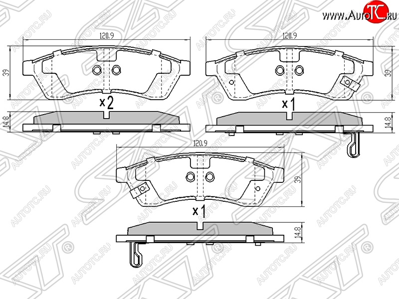619 р. Колодки тормозные SAT (задние) Chevrolet Epica V250 (2006-2012)  с доставкой в г. Чебоксары